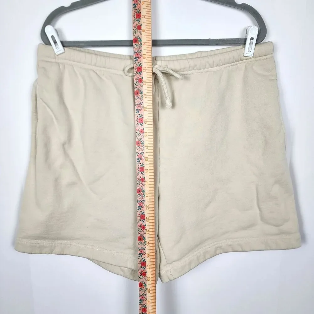 Wilfred Free Aritzia Comfort Cotton Sweatpant Shorts Cream Ivory Size X-Large